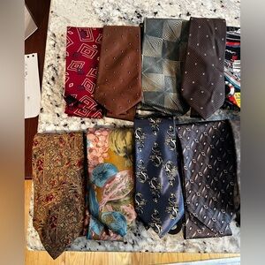 15 Vintage 1980s Ties Bundle Funky Patterns Retro Dad-Core